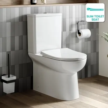 Aruba Rimless Close Coupled Toilet With Slim Soft Close Seat
