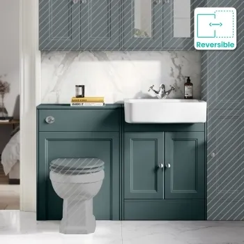 Monaco Midnight Green Basin Vanity and Back To Wall Unit 1200mm (Excludes Pan & Cistern)
