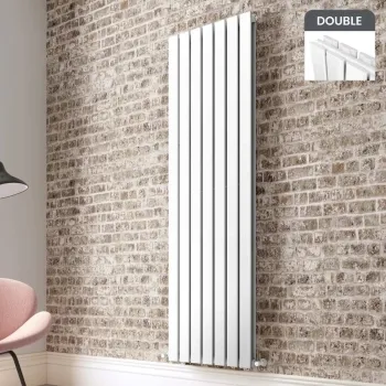 Faro White Double Flat Panel Vertical Radiator 1800x490mm
