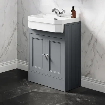 Monaco Dove Grey Traditional Basin Vanity 600mm