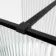 Munich Fluted Effect Matt Black Framed 8mm Wet Room Shower Glass 1400mm & 250mm Pivotal Return Panel