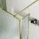 Munich Fluted Effect Brushed Brass 8mm Wet Room Shower Glass 1400mm & 250mm Pivotal Return Panel