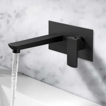 Soar Matt Black Wall Mounted Basin Mixer Tap
