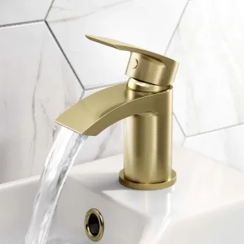 Severn Brushed Brass Cloakroom Basin Mixer Tap