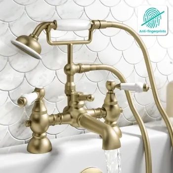 Beauly Traditional Brushed Brass Bath Shower Mixer Tap