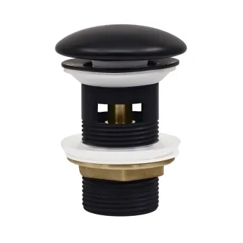 Matt Black Ceramic Dome Basin Waste - Slotted