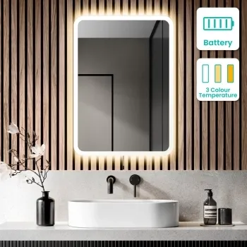 Jolie Battery Operated Illuminated LED Mirror 700x500mm