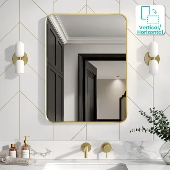 Nina Brushed Brass Mirror 800x600mm