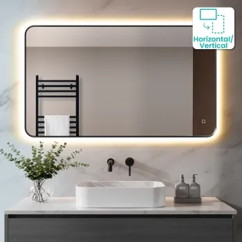 Nina Black Framed Backlit Illuminated LED Mirror 700x1200mm