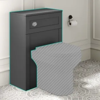 Capri Slate Grey Back To Wall Toilet Unit 500mm