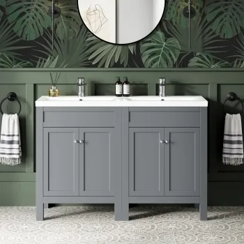 Bermuda Dove Grey Double Basin Vanity 1200mm