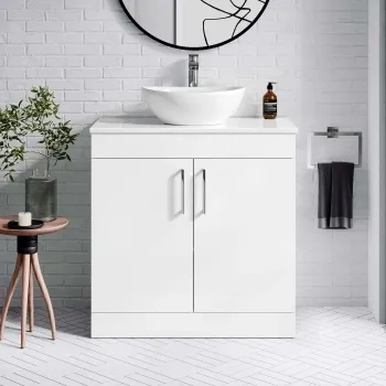 Mersey Gloss White Vanity with Oval Basin 800mm