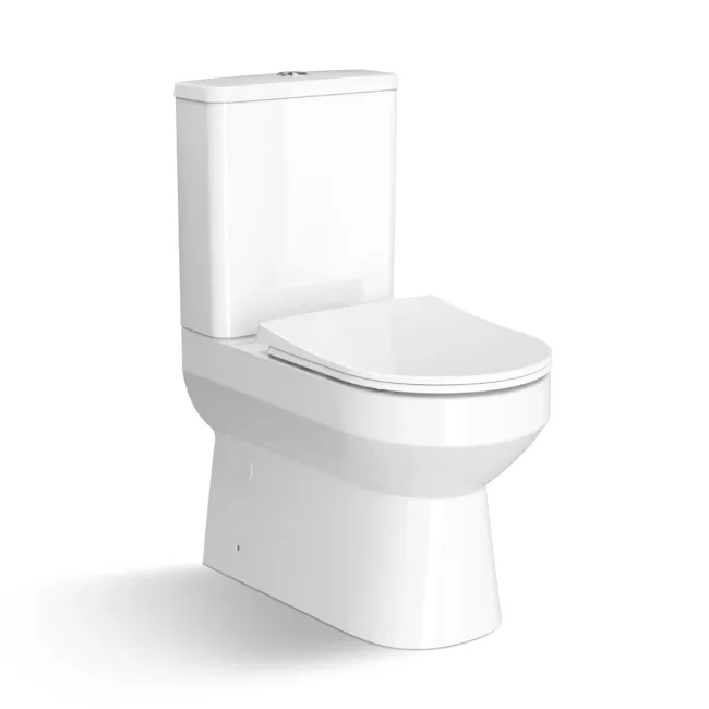 Miami Rimless Close Coupled Toilet With Slim Soft Close Seat