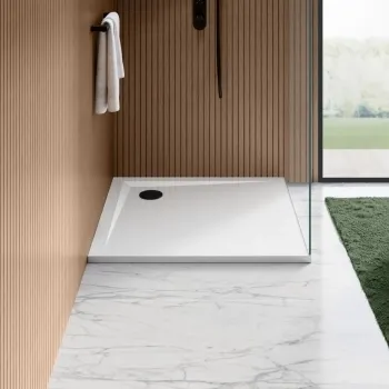 Sydney Low Profile Square Gloss White Stone Shower Tray 1000x1000mm