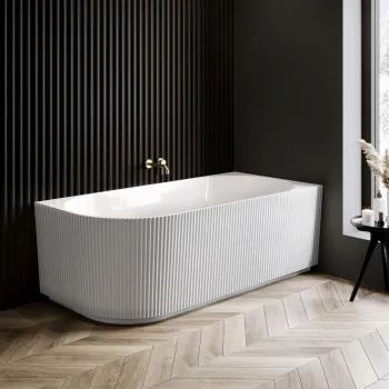 Barnet 1700mm Fluted Curved Corner Bath - Right Handed