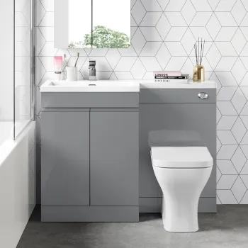 Trent Stone Grey Combination Vanity Basin and Atlanta Toilet 1100mm - Left Handed