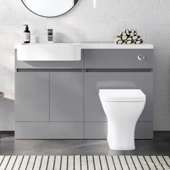 Foster Stone Grey Combination Vanity Basin and Atlanta Toilet 1200mm - Left Handed