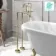 Beauly Brushed Brass Freestanding Bath Shower Mixer Tap