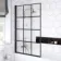 Zurich Easy Clean Matt Black Grid Bath Screen - 800mm