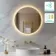 Delilah Brushed Brass Round Backlit LED Mirror With BLUETOOTH Speaker 600mm