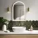 Maya Battery Operated Brushed Brass Arched LED Mirror 750x500mm
