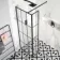 Munich Matt Black Grid 8mm Wet Room Shower Glass 700mm & 250mm Return Panel
