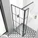 Munich Matt Black Grid 8mm Wet Room Shower Glass 800mm & 250mm Pivotal Return Panel