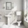 Hudson Traditional Low-Level Toilet With Dove Grey Seat & Pedestal Basin - Double Tap Hole