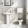 Hudson Traditional Low-Level Toilet With Graphite Grey Seat & Pedestal Basin - Double Tap Hole