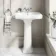 Hudson Traditional Close Coupled Toilet With Midnight Green Seat & Pedestal Basin - Single Tap Hole