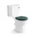 Hudson Traditional Toilet With Midnight Green Seat & Pedestal Basin Set - Double Tap Hole