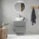 Austin Stone Grey Wall Hung Drawer Vanity with Marble Top & Oval Counter Top Basin 600mm