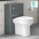 Corsica Curved Storm Grey Slimline Back To Wall Unit and Denver Toilet