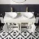 Bermuda Chalk White Vanity with Marble Top & Oval Counter Top Basin 1200mm - Brushed Brass Accents
