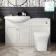 Capri Cotton White Combination Vanity Basin and Houston Toilet 1350mm - Chrome Handles