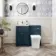 Milos Navy Blue Combination Vanity Basin and Houston Toilet 1000mm - Chrome Handles