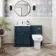 Milos Navy Blue Combination Vanity Basin and Denver Toilet 1100mm - Chrome Handles