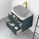 Corsica Inky Blue Wall Hung Drawer Vanity with Marble Top 600mm - Excludes Counter Top Basin