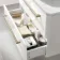 Omaha Gloss White Wall Hung Drawer Vanity with Marble Top & Curved Counter Top Basin 800mm - Brushed Brass Accents