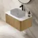 Sorrento Fluted Country Oak Wall Hung Drawer Vanity with Marble Top 800mm - Excludes Counter Top Basin