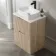 Crete Fluted Apex Oak Vanity Drawer with Marble Top & Marin Basin 600mm