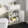 Monaco Chalk White Combination Vanity Traditional Basin with Marble Top & Boston Toilet 1200mm - Brushed Brass Accents