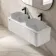 Sorrento Fluted Coastal White Double Wall Hung Drawer Vanity with Marble Top 1200mm - Excludes Counter Top Basin