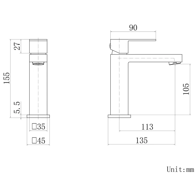 Lea Chrome Cloakroom Basin Mixer Tap