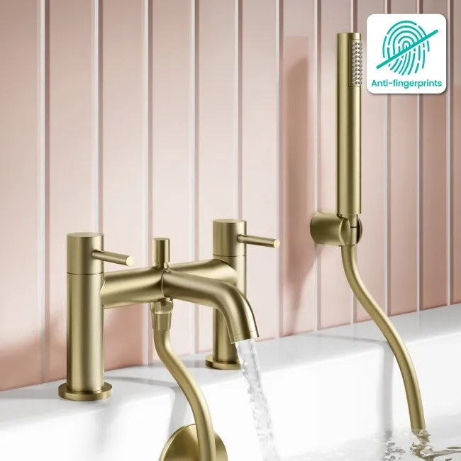 Selma Brushed Brass Bath Filler & Handheld Shower