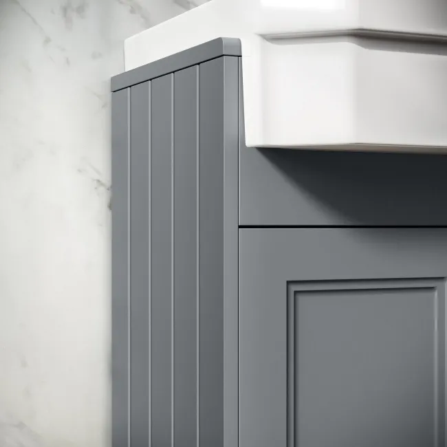 Monaco Dove Grey Traditional Basin Vanity 600mm