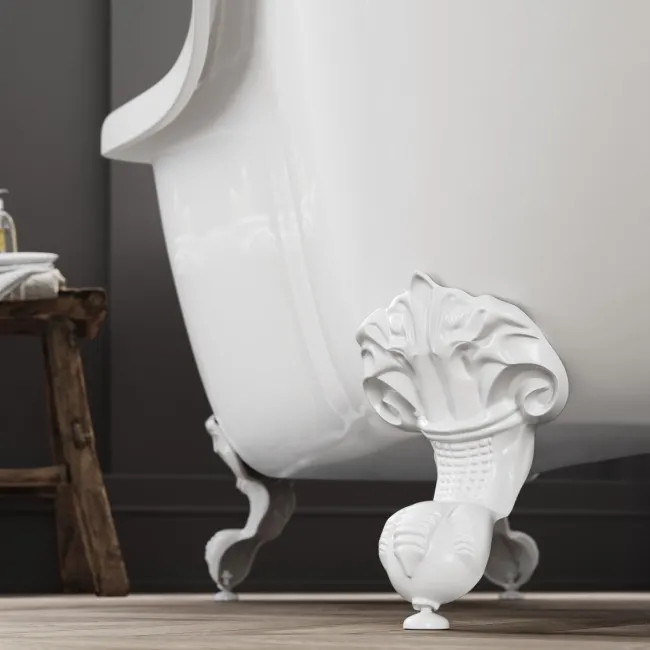 Tonbridge 1600mm Roll Top Bath - White Ball Feet