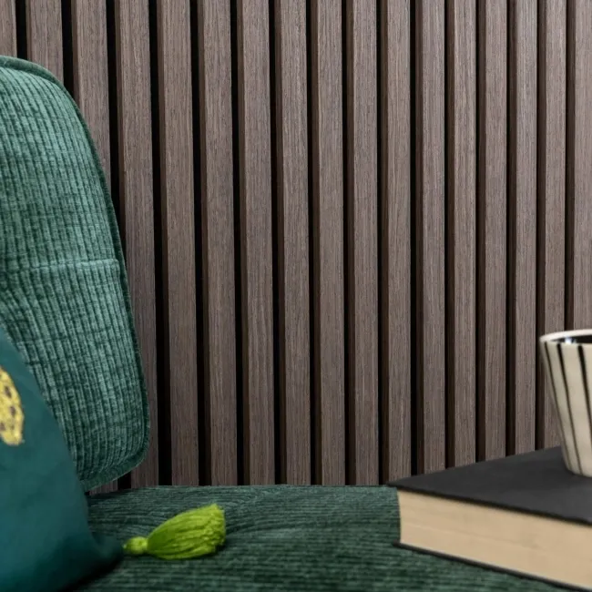 Trepanel® Walnut Brown Acoustic Half Wood Wall Panels