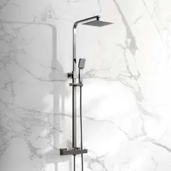 Galway Premium Gunmetal Grey Square Thermostatic Shower Set
