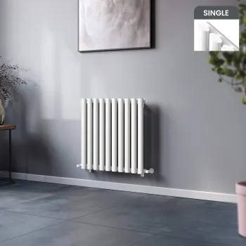 Marbella White Single Oval Panel Radiator 600x600mm